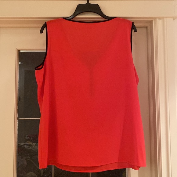 Calvin Klein Flowing Red Tank Top with Black Piping Size XL - Picture 4 of 7